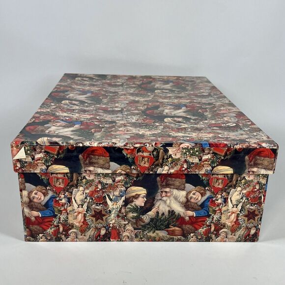 Tri-Coastal Design Large Storage Box - Old World Victorian Christmas Santa Angel - Picture 6 of 10